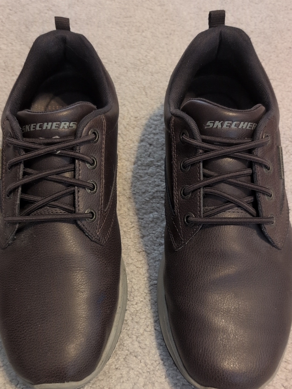 Skechers Men’s Lace-Up Oxfords in Dark Brown